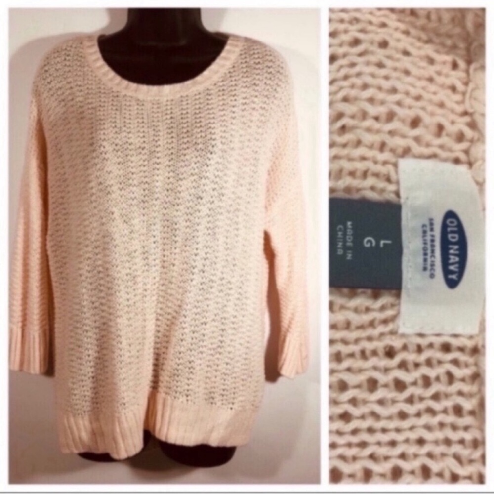 Old Navy ON Women’s Peach Pullover Sweater Size Large 1/4 length sleeve